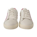 Dolce & Gabbana White & Pink Leather Women’s Sneakers