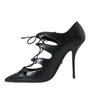 Dolce & Gabbana Black Python Leather Mary Jane Pumps Shoes
