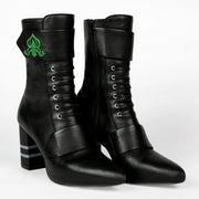 Michaela V Marta Black Leather Knee-High Boots