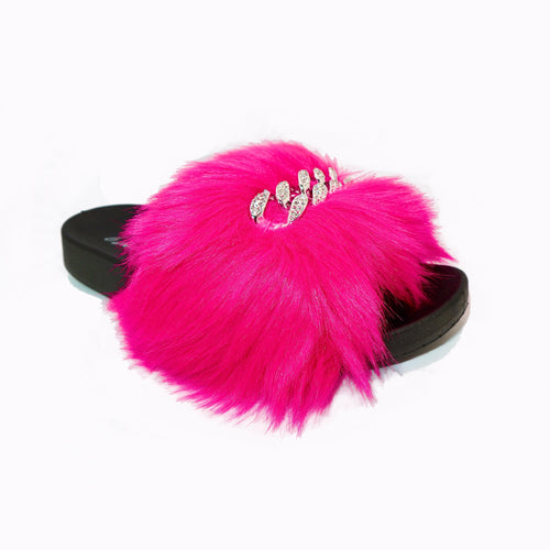 Michaela V Pupa pink slippers - front view