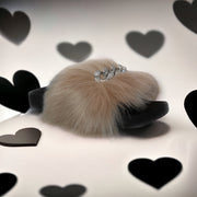 Michaela V Pupa tan slippers - front view