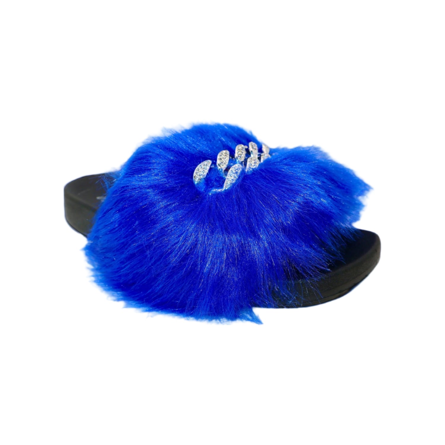 Michaela V Pupa blue slippers - front view