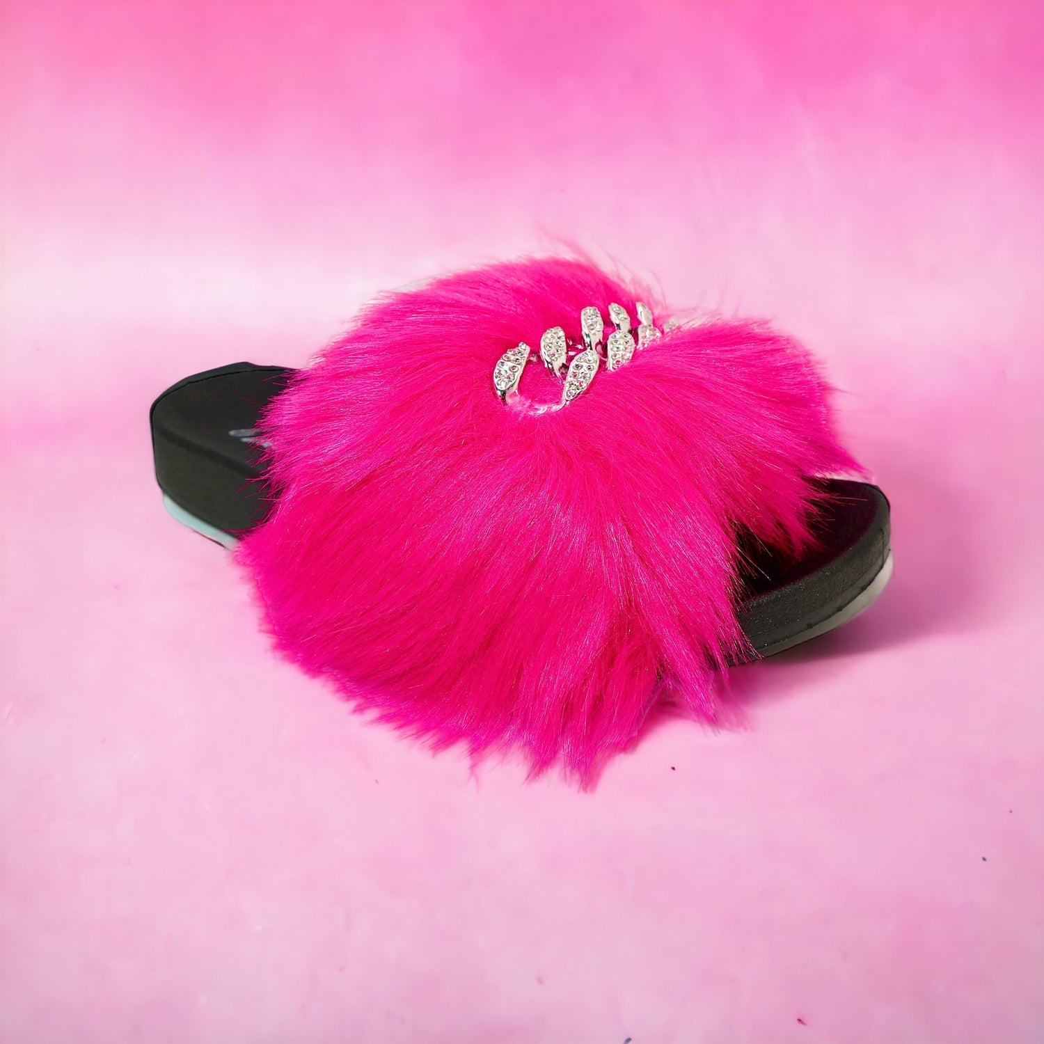 Michaela V Pupa pink slippers - pair flat lay