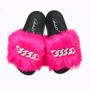Michaela V Pupa pink flat slippers - top down view