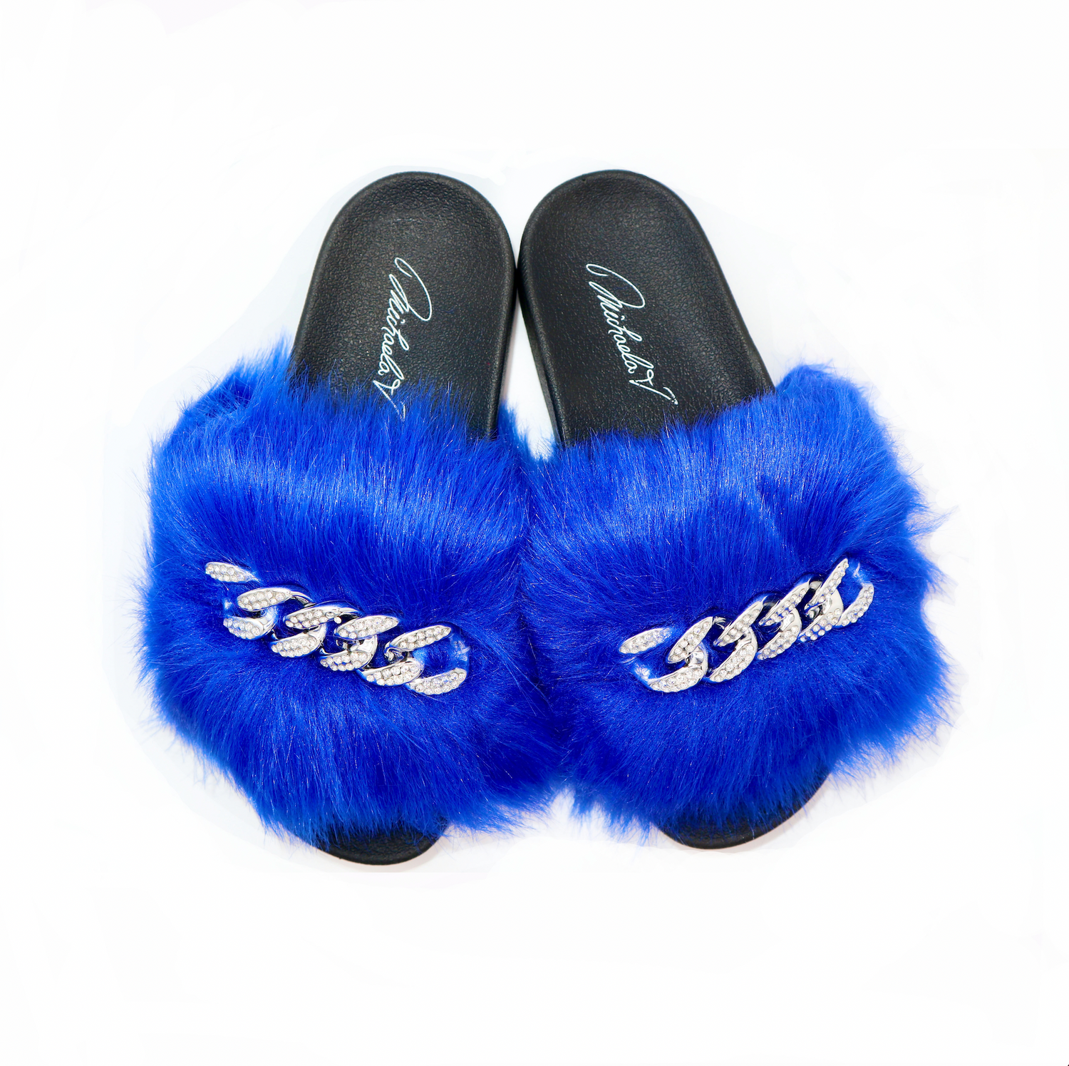 Michaela V Pupa blue slip-on slippers - side profile