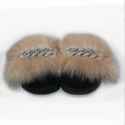 Michaela V Pupa tan flat slippers - top down view